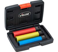 VIGOR V5933/3 Jeu de clés à douilles à chocs ∙ extra long ∙Carré creux 1/2 pouce (12,5 mm) ∙ Profil hexagonal extérieur ∙ Nombre d'outils : 3