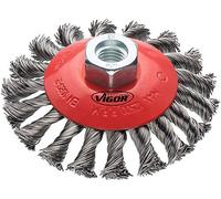 Vigor Blinky Brosse pour meuleuse d'angle V6805 – tête bombée, argenté, Ø100 mm, filetage M14 x2,0