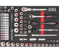 VIGOR V6822 Jeu de clés à douilles ∙563 mm x 393 mm x 35 mm ∙ Nombre d'outils : 65