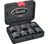 VIGOR V7212 Jeu de clés à douilles tournevis à choc ∙3/4 pouce (20 mm) carré creux ∙ XZN profil cannelé intérieur, profil douille hexagonale ∙ 14 - 21 - M14 - M18 ∙ Nombre d'outils : 7