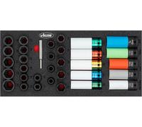 VIGOR V7324 Jeu de clés à douilles à chocs ∙393 mm x 188 mm x 35 mm ∙ Nombre d'outils : 32