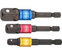 VIGOR V7603/3 Jeu d'adaptateurs à douilles entraînement 1/4" 6.3 mm sortie 1/4" 6.3 3/8