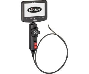 ViGOR Vidéo-Endoscope V7501/2, 4 pièces, sonde 4,9 mm, Longueur 1000 mm, Protection IP67, caméra 1280 x 720 Pixels, Angle de Vue 80 degrés, écran inclinable 5 Pouces