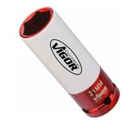 VIGOR VIGOR Douille d’impact 1/2" carré intérieur 12,5 mm V2474, hexagone extérieur 21 mm, longueur totale 85 mm Quantité:1