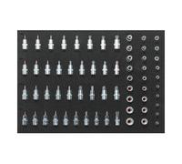 Vigor Jeu de douilles-embouts 1/2\ (12.5 mm), 1/4\ (6.3 mm), 3/8\ (10 mm) 65 pièces V2837