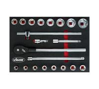 VIGOR VIGOR Jeu de clés à douille V5109, 21 pièces Quantité:1