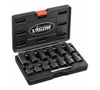 VIGOR VIGOR Jeu d'extracteurs de vis à filetage hélicoïdal V2404N, carré 1/2" (12,5 mm), 6 - 19 mm Quantité:1