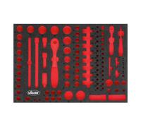 VIGOR VIGOR Set de clés à douille 3/3+ avec insert en mousse souple 6,3 = 1/4" 12,5 = 1/2", vide V4514 Quantité:1