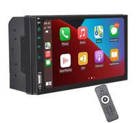 VIGORFLYRUN Autoradio Bluetooth Compatible for Carplay sans Fil Android Auto Double Din 7 Pouces à écran Tactile Support d'auto Radio FM AUX in SWC USB TF Card Mirror Link pour Android/iOS
