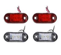 VIGORFLYRUN Feux de Gabarit Latéraux, Indicateur de Position, 2 LED Feux De Côté Imperméable Antichoc pour 12V 24V Universel Remorque Camion Lorry Caravan Bus - 2Blanc+2Rouge