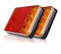 VIGORFLYRUN PARTS LTD 2 PCS/Paire 8 LED Voiture Camion Feu Arrière Feux De Signalisation Arrière Lampes Étanche Contre-Feux Pièces Arrière pour Remorque Camion Bateau DC 12 V