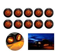 VIGORFLYRUN PARTS LTD Feux de Gabarit Latéraux, Feux De Côté 3 LED 3/4" Rond Feux De Dégagement pour 12V Remorque Camion Lorry Caravan Bus - 10Pcs Jaune