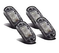 VIGORFLYRUN PARTS LTD Feux de Gabarit Latéraux, Indicateur de Position, 2 LED Feux De Côté Imperméable Antichoc pour 12V 24V Universel Remorque Camion Lorry Caravan Bus - 4Pcs Blanc