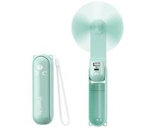 VigorLife Mini Ventilateur Portatif, Ventilateur à Main Portable 3 en 1, Ventilateurs de Poche Rechargeable par USB, ventilateurs à Piles[19 heures], Avec Batterie Externe, Lampe de Poche (Cyan)