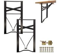 Vigormat Pied De Banc de Brasserie en Métal Hauteur 43cm pour Support de Banc de Jardin et Restauration Professionnelle, Kit de Fixation Universel Inclus pour Montage (2 Pieds + kit - Noir)