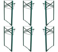 Vigormat Pied De Table Pliable pour Banc de Brasserie et Jardin, Kit de Montage Complet avec Vis pour Meuble DIY, Support Rabattable en Métal Robuste, Gain de Place Extérieur (6 Pieds + Kit - Vert)