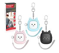 VIGOROAD Lot de 3 alarmes de sécurité personnelles, alarme de panique d'urgence avec lumière LED, porte-clés facile à tirer, alarme de sécurité d'autodéfense pour femmes, personnes âgées, enfants
