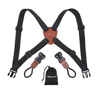 Vigorport Sangle d'épaule croisée pour jumelles, télémètre, harnais compatible avec appareils photo reflex Canon, Nikon, Sony et DSLR Marron