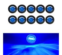 VIGORTHERIVE 24v 10PCS Bleu 3/4 "Rond LED Avant Arrière Indicateurs De Marqueur Latéraux Lumière pour Camions De Voiture
