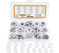 VIGRUE Lot de 240 rondelles plates, assortiment de 7 tailles, M3, M4, M5, M6, M8, M10, M12, rondelles de sécurité en acier inoxydable 304, dans une boîte de rangement