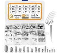 VIGRUE Lot de 300 vis sans tête à six pans creux M2,5 M3 M4 M5 M6 M8 avec clé