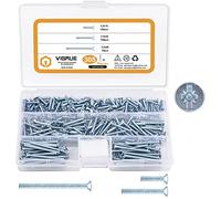 VIGRUE Lot de 305 vis pour boîtiers d'interrupteur, vis de boîte de 3,2 x 15 mm, 3,2 x 25 mm, 3,2 x 40 mm, prises en acier galvanisé avec PZ1/fente