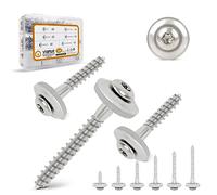 VIGRUE Lot de 330 vis Spengler avec rondelle d'étanchéité, vis à bois en acier inoxydable A2, 4,5 x 20 mm, 4,5 x 25 mm, 4,5 x 30 mm, 4,5 x 35 mm, 4,5 x 40 mm, 4,5 x 45 mm