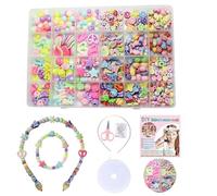 VIGTNG Perles pour Bracelet Enfant, DIY Friendship Bracelet Kit, Réalisez vos Propres Bracelets et Colliers, Noël, Anniversaires, Fêtes, Vacances, Perles pour Bijoux et Cadeaux pour Filles (C)