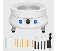 VIHBRAI Disque de poterie électrique, 0 à 2000 tr/min, avec réglage précis de la vitesse, machine en céramique avec moteur de 60 W et cuve amovible, mini kit de poterie pour enfants, débutants