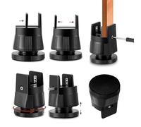 VIHBRAI Lot de 4 rehausseurs de meubles réglables de 6 à 8 cm - Pieds de table et pieds de chaise réglables en hauteur - Rallonge de 10 à 50 mm de largeur - Rehausseur de bureau stable avec pieds en