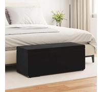 VIHHQGC Tabouret noir 101 x 41 x 40 cm velours et bois d'ingénierie | Coussin doux, construction sans dos, pieds de pied, facile d'entretien avec chiffon sec, instructions de montage incluses