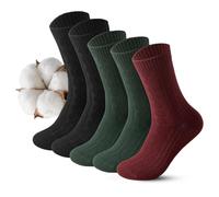 Vihir 5 Paires De Chaussettes Épaisses Et Chaudes Pour Femmes 36-40, Longues En Coton Chaussettes d'Hiver En Tricot Thermique, noir