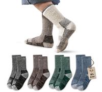 Vihir Lot de 4 paires de chaussettes en laine mérinos pour enfant garçon - Chaussettes de sport chaudes pour l'hiver - Chaussettes d'hiver épaisses pour ski, trekking, randonnée 22-26, 26-29, 29-34