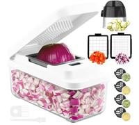 Vihoom Decoupe Legumes, Coupe Legumes Multifonctions, Découpeur de Légumes avec 2 Lames Interchangeables, 6 en 1 Spiraliseur de Légumes pour Concombre, Courgette, Carotte