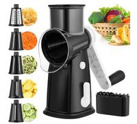 Vihoom Râpe à fromage, coupe-légumes avec 5 lames de tambour interchangeables, mandoline de cuisine coupe plus rapide et facile, râpe à légumes pour fromage, concombre, carotte, noix