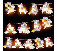 VIHOSE Guirlande lumineuse licorne pour décoration de fête d'anniversaire, 20 LED de 3 m, fonctionne avec piles, pour chambre d'enfant, chambre à coucher, intérieur et extérieur, Noël