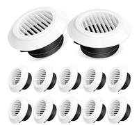 VIHOSE Lot de 12 couvercles d'aération ronds réglables en ABS de 10,2 cm avec moustiquaire intégrée pour salon, placard, salle de bain, cuisine, ventilation (blanc)