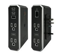 VII Series Outlet Extender Wall Charger, 4 Outlets Surge Protector Power Strip, 2 USB C & 1 USB A 2.4 amp, 20W & 45W Power Delivery | 3500 Joules, EMI/RFI Filtering, 6 Year Component Guarantee