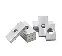 VIIADJSU 10-50 pièces M3 M4 M5 M6 M8 écrou carré écrous rectangulaires mince curseur bloc écrous en acier au carbone zingué profil en aluminium accessoire (Color : 10pcs, Size : M3x9.7x6x2.5mm)