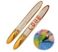 Viiegor 2 Pack Ensemb Stylo de Peinture Diamantée, 5D Outils de Broderie Peinture au Diamant, DIY Argile de Colle de Peinture Diamond Painting Point Drill Pen pour l'Art des Ongles et Broderie