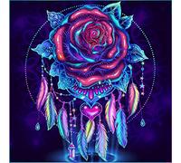 Viiegor Diamond Painting Kits Complets Attrape-rêves Rose, Broderie Diamant Painting Complet Pianta, Peinture Diamant Point De Croix Diamant Arts Craft pour Home Décoration Murale 35x35cm