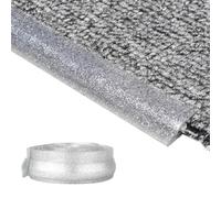 VIIGUIY Barre de Seuil Bordure de Moquette Flexible en PVC, Bande de Transition Auto-adhésive Découpable pour Moquette et Carrelage, Protection de Bordure de Tapis(Silver,11m (36.1ft))