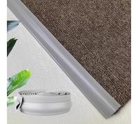 VIIGUIY Barre de Seuil Bordure de Moquette Flexible en PVC, Bande de Transition Auto-adhésive Découpable pour Moquette et Carrelage, Protection de Bordure de Tapis(Gray,4m (13.1ft))