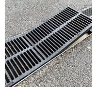 VIIGUIY Grille Caniveau Grille de Drainage en Plastique Polymère de 50 cm, Couvercle de Tranchée Antidérapant, Plaque de Drainage D'égout pour Extérieur/Entérieur(50x35X4cm (19.7x13.8x1.6))