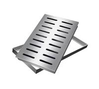 VIIGUIY Grille Caniveau Grille de Drainage Rectangulaire pour Tranchée Piétonne Extérieure avec Cadre, Grille de Drainage en Métal Robuste pour Allée(60x40cm (23.6x15.7))