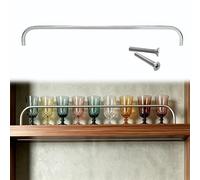 VIIGUIY Rail de Protection D'éTagèRe Barres de Galerie Décoratives pour Étagères et Meubles, Kit de Garde-Corps Et de Protection - Support à Montants Tubulaires Ronds en Aluminium(Silver,17in/42cm)