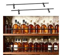 VIIGUIY Rail de Protection D'éTagèRe Ensemble de Barres de Protection pour Étagères de Cave Vin, Barre Sécurité Métallique pour Porte-revues, Rebord D'étagères Flottantes Cuisine(Black,20cm/7.9in)