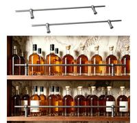 VIIGUIY Rail de Protection D'éTagèRe Ensemble de Barres de Protection pour Étagères de Cave Vin, Barre Sécurité Métallique pour Porte-revues, Rebord D'étagères Flottantes Cuisine(Gray,35cm/13.8in)