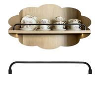 VIIGUIY Rail de Protection D'éTagèRe Garde-Corps de Sécurité pour Étagères en Bois, Protection de Bord avec Supports, Barre Tubulaire Ronde Style Vintage, Protège Contre Les Chutes(Black,85cm/33.5in)