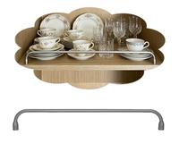 VIIGUIY Rail de Protection D'éTagèRe Garde-Corps de Sécurité pour Étagères en Bois, Protection de Bord avec Supports, Barre Tubulaire Ronde Style Vintage, Protège Contre Les Chutes(Gray,85cm/33.5in)